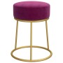 Hocker redondo morado terciopelo