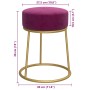 Hocker redondo morado terciopelo