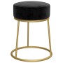 Hocker redondo negro terciopelo en Taburetes y sillas plegables | Comprar online en Foro24
