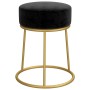 Hocker redondo negro terciopelo en Taburetes y sillas plegables | Comprar online en Foro24