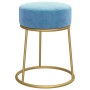 Hocker redondo azul claro terciopelo