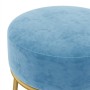 Hocker redondo azul claro terciopelo