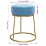 Hocker redondo azul claro terciopelo