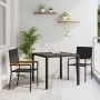 Conjunto de Comedor de Jardín 3 pcs Negro 90 x 90 x 75 cm