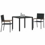 Conjunto de Comedor de Jardín 3 pcs Negro 90 x 90 x 75 cm