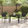 Conjunto de Comedor de Jardín 3 pcs Negro 90 x 90 x 75 cm