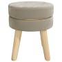 Hocker redondo gris oscuro terciopelo