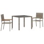 Conjunto de Comedor de Jardín 3 pcs Gris y marrón