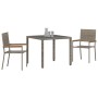 Conjunto de Comedor de Jardín 3 pcs Gris y marrón