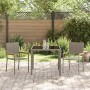 Conjunto de Comedor de Jardín 3 pcs Gris y marrón