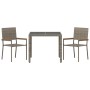Conjunto de Comedor de Jardín 3 pcs Gris y marrón