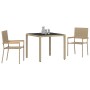 Conjunto de Comedor de Jardín 3 pcs Beige 90 x 90 x 75 cm
