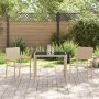 Conjunto de Comedor de Jardín 3 pcs Beige 90 x 90 x 75 cm