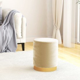 Taburete con almacenaje redondo terciopelo 31 x 37 cm melocotón