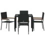 Conjunto de Comedor de Jardín 5 pcs Negro 90 x 90 x 75 cm