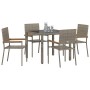 Conjunto de Comedor de Jardín 5 pcs Gris 90 x 90 x 75 cm