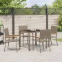 Conjunto de Comedor de Jardín 5 pcs Gris 90 x 90 x 75 cm