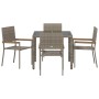 Conjunto de Comedor de Jardín 5 pcs Gris 90 x 90 x 75 cm