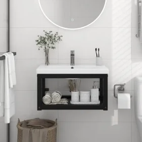 Black iron suspended washbasin structure 59x38x31 cm by vidaXL, bathroom vanities - Ref: Foro24-338494, Price: 60,91 €, Disco...