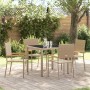 Conjunto de Comedor de Jardín 5 pcs Beige 90 x 90 x 75 cm