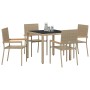Conjunto de Comedor de Jardín 5 pcs Beige 90 x 90 x 75 cm