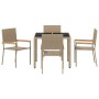 Conjunto de Comedor de Jardín 5 pcs Beige 90 x 90 x 75 cm