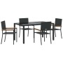 Conjunto de Comedor de Jardín 5 pcs Negro 150 x 90 x 75 cm