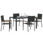 Conjunto de Comedor de Jardín 5 pcs Negro 150 x 90 x 75 cm