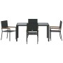 Conjunto de Comedor de Jardín 5 pcs Negro 150 x 90 x 75 cm