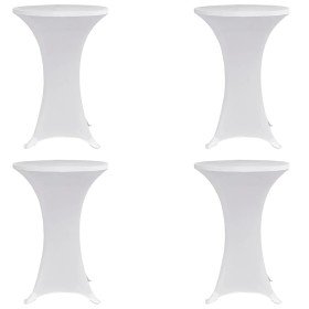 Mantel elástico para mesa alta 4 unidades blanco Ø60 cm Mantel elástico para mesa alta 4 unidades blanco Ø60 cm