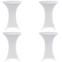 Mantel elástico para mesa alta 4 unidades blanco Ø60 cm