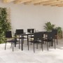 Conjunto de Comedor de Jardín 7 pcs Negro 150 x 90 x 75 cm
