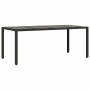 Conjunto de Comedor de Jardín 7 pcs Negro 190 x 90 x 75 cm