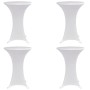 Mantel elástico para mesa alta 4 unidades blanco Ø70 cm