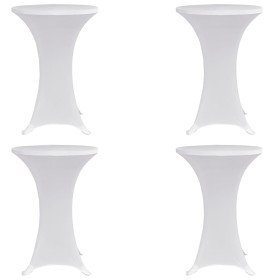 Mantel elástico para mesa alta 4 unidades blanco Ø70 cm Mantel elástico para mesa alta 4 unidades blanco Ø70 cm