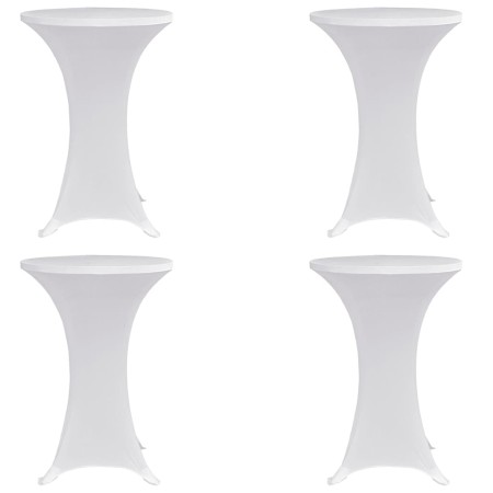 Mantel elástico para mesa alta 4 unidades blanco Ø70 cm