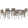 Conjunto de Comedor de Jardín 7 pcs Gris 190 x 90 x 75 cm