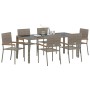 Conjunto de Comedor de Jardín 7 pcs Gris 190 x 90 x 75 cm