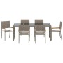 Conjunto de Comedor de Jardín 7 pcs Gris 190 x 90 x 75 cm