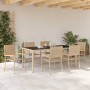 Conjunto de Comedor de Jardín 7 pcs Beige y Negro