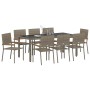 Conjunto de Comedor de Jardín 9 pcs Gris 190 x 90 x 75 cm