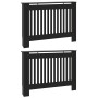 Cubierta de Radiador 2 pcs Negro 112 x 19 x 81.5 cm