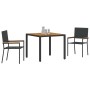 Conjunto de Comedor de Jardín 3 pcs Negro y Marrón