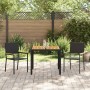Conjunto de Comedor de Jardín 3 pcs Negro y Marrón