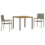 Conjunto de Comedor de Jardín 3 pcs Gris 90 x 90 x 75 cm