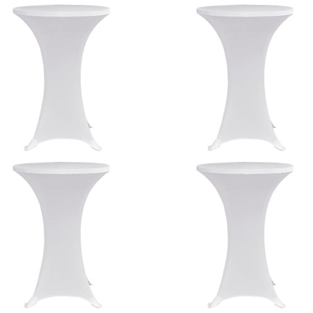 Mantel elástico para mesa alta 4 unidades blanco Ø80 cm