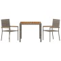 Conjunto de Comedor de Jardín 3 pcs Gris 90 x 90 x 75 cm