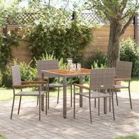 Conjunto de Comedor de Jardín 5 pcs Gris 90 x 90 x 75 cm