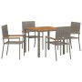 Conjunto de Comedor de Jardín 5 pcs Gris 90 x 90 x 75 cm