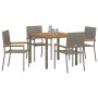 Conjunto de Comedor de Jardín 5 pcs Gris 90 x 90 x 75 cm